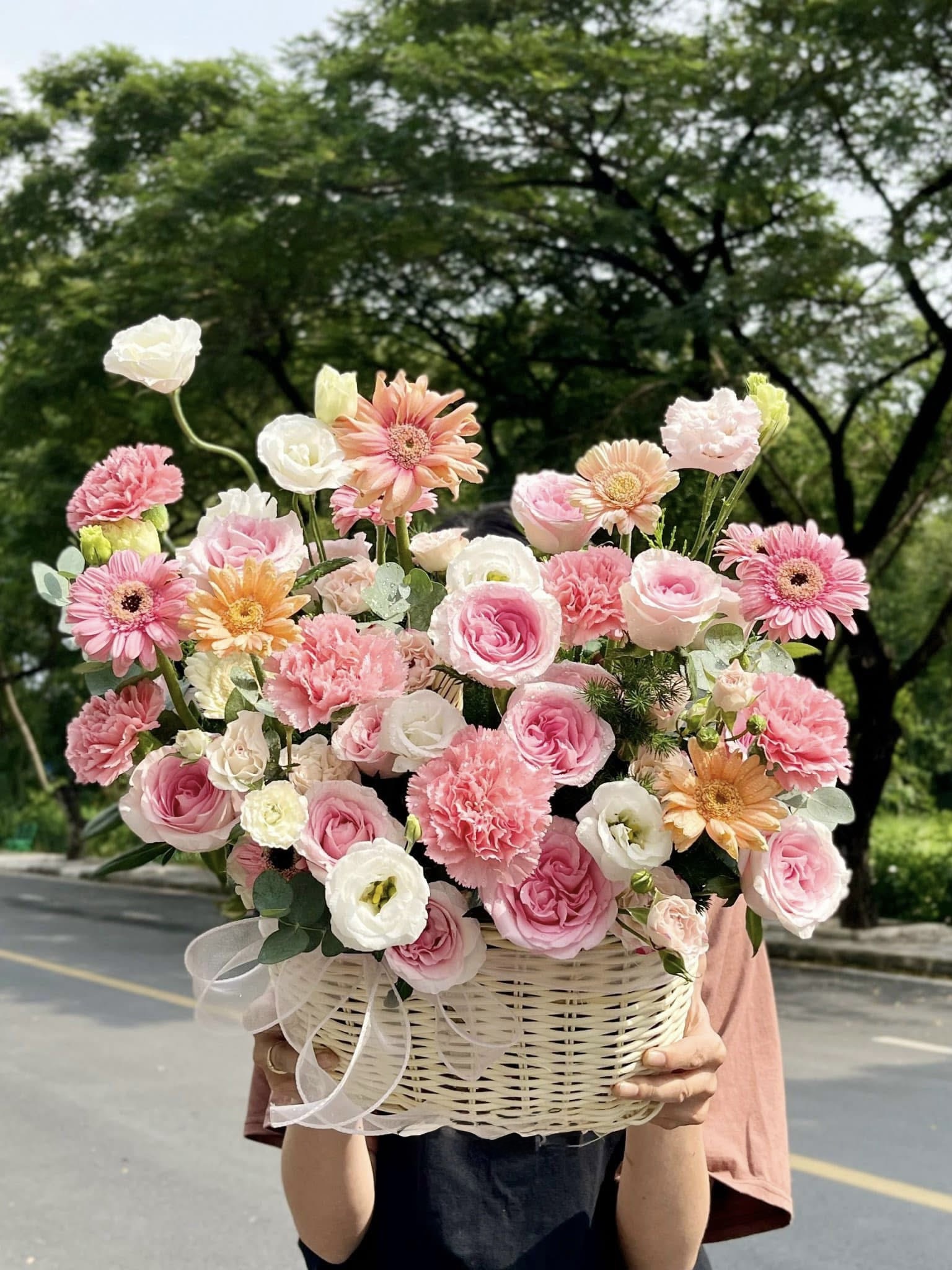 Blush Harmony Flower  Basket